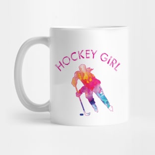 Hockey Girl Watercolor Mug